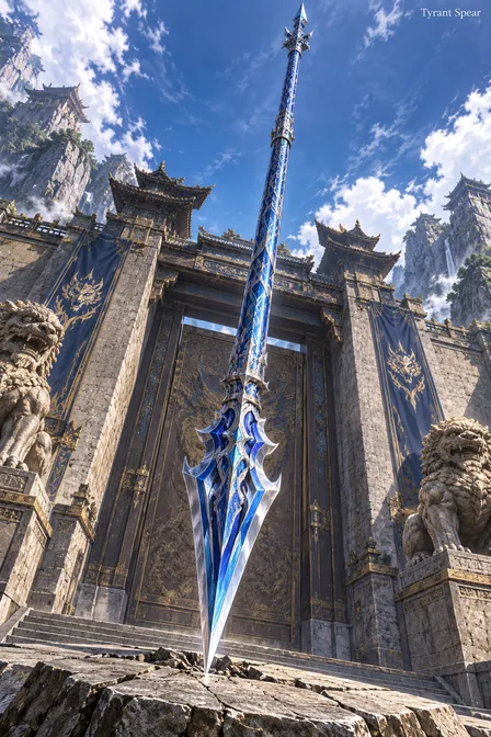Blue Silver Tyrant Spear