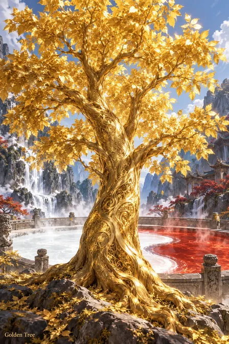 Golden Ancient Tree