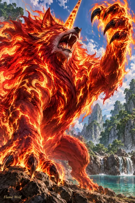 Flame Wolf Unicorn