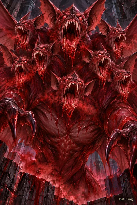 Blood Red Nine-headed Bat King