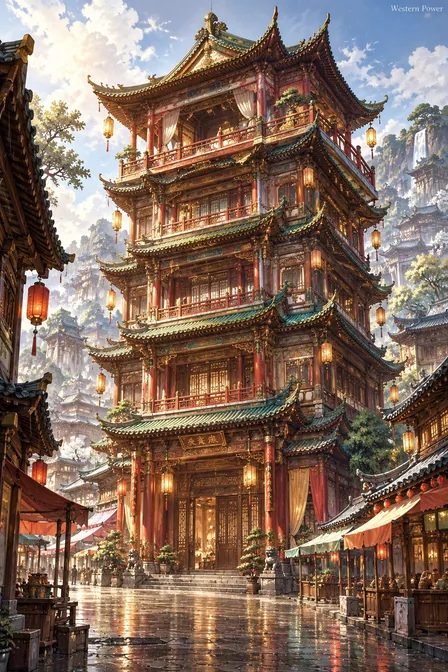 Golden Wind Fine Rain Tower