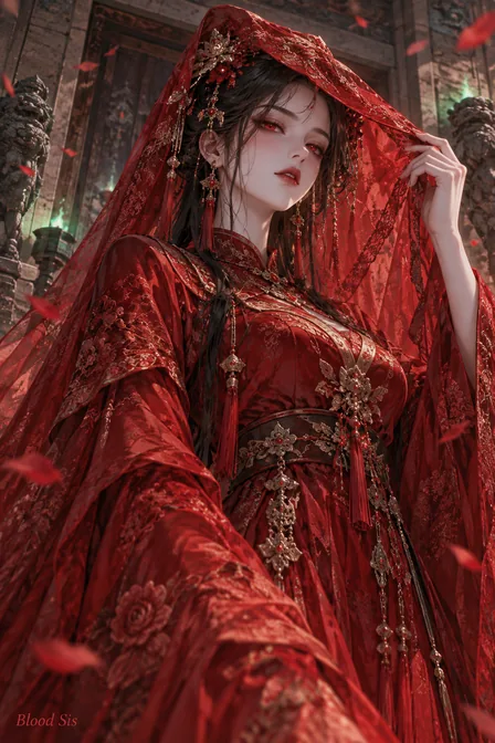 Blood Shadow Wedding Dress